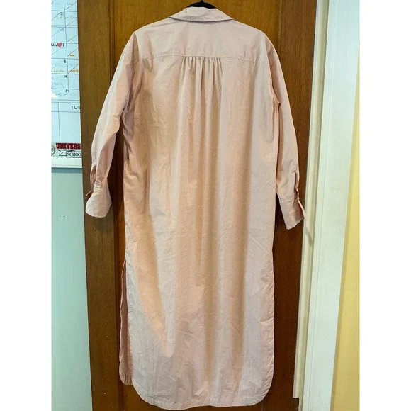 Free people Eva long pink shirt dress XS Oversized, pockets, deep v